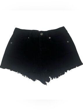 Melville Women’s Black Frayed Hem Denim Shorts Sz 24